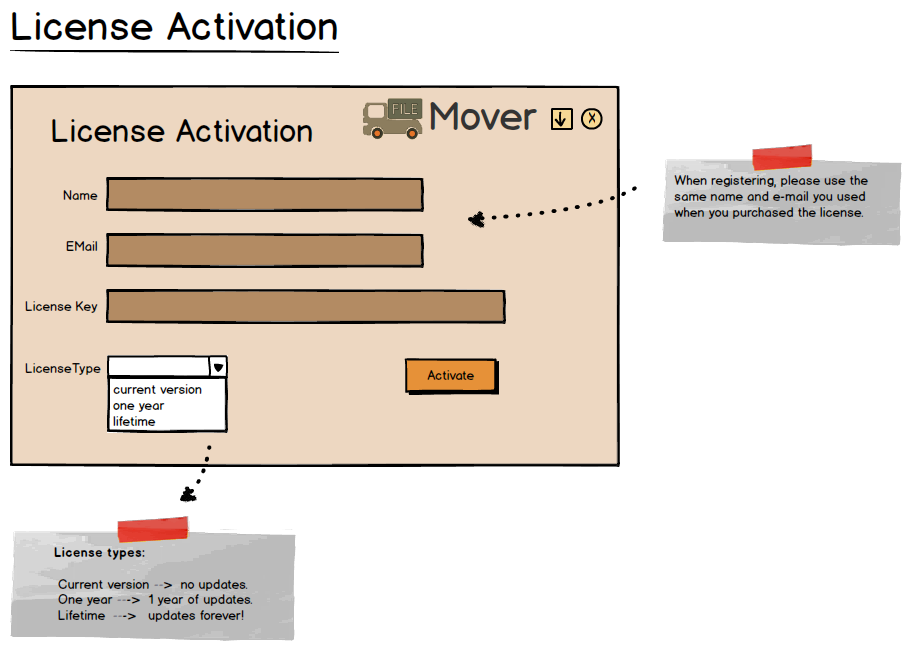 FileMover License Activation Window